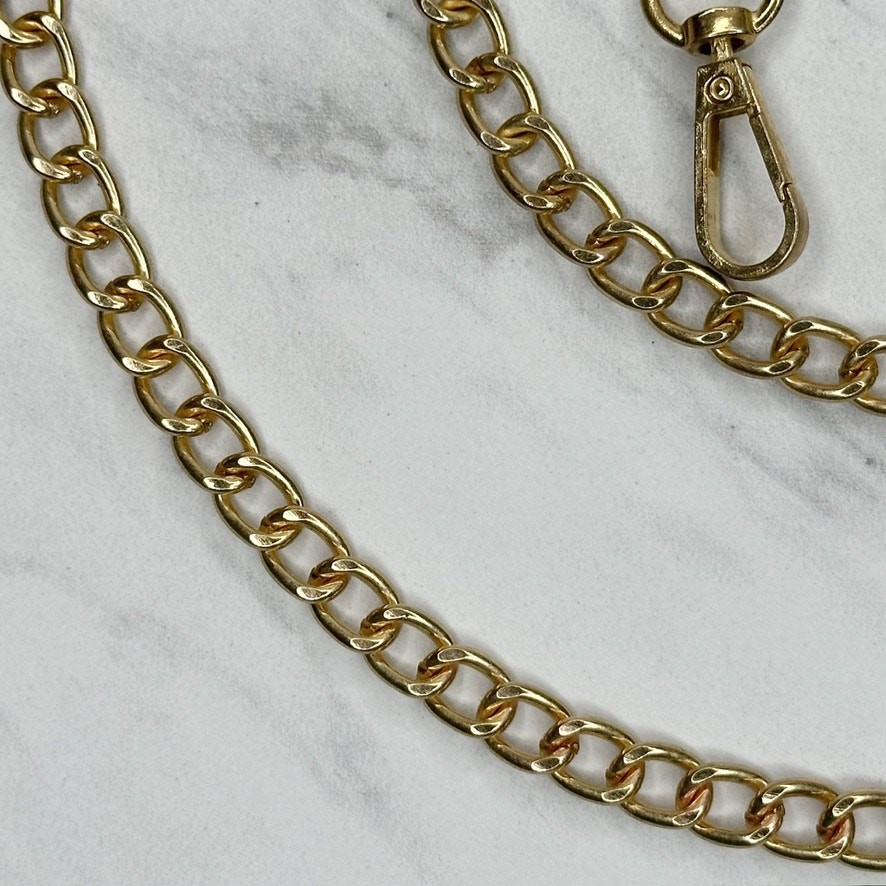 Gold Tone Chain Link Crossbody Purse Handbag Replacement Strap – 50″