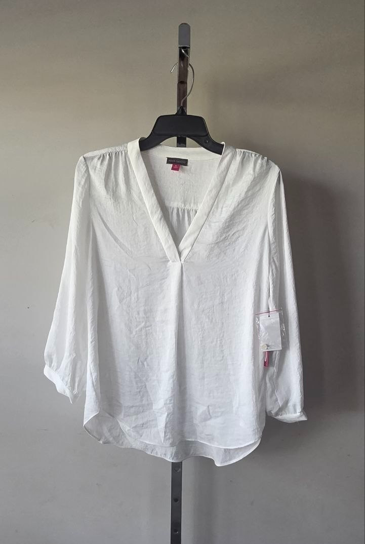 $74 Vince Camuto Women s V-Neck 3/4-Sleeve Blouse New Ivory