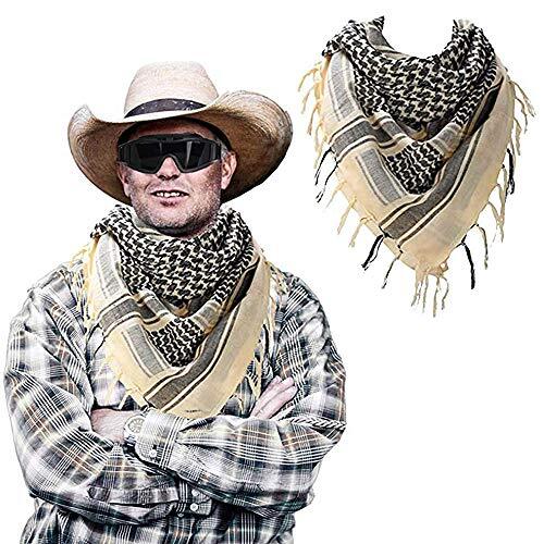 Military Shemagh Tactical Desert Scarf / 100% Cotton Keffiyeh Scarf Wrap for Men
