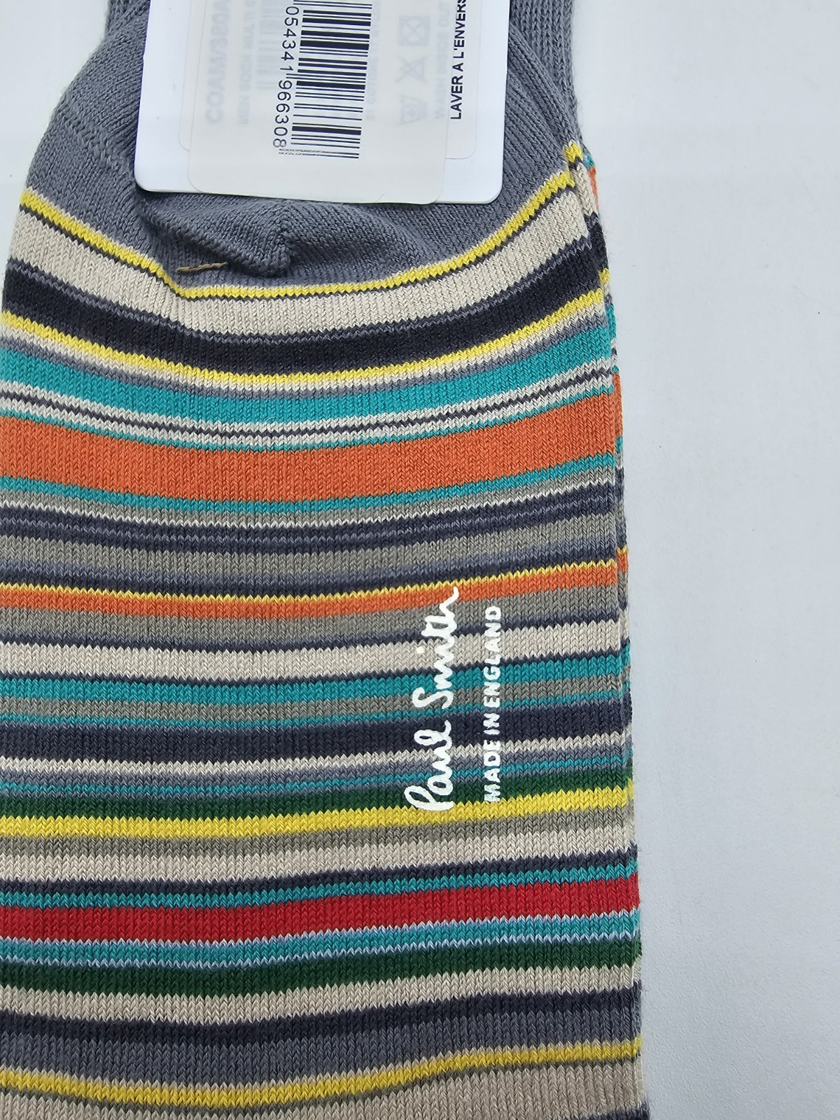 Paul Smith Signature Stripe Grey Socks Made in England Great gift AMSTRP-76 314