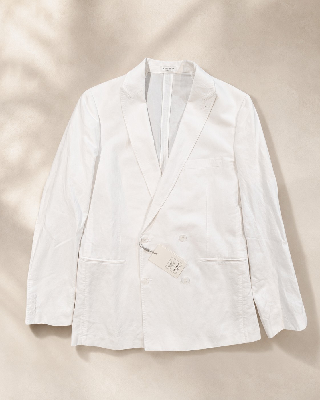 Baird McNutt Murano White Linen Blend Blazer Jacket Mens LT Doublebreasted