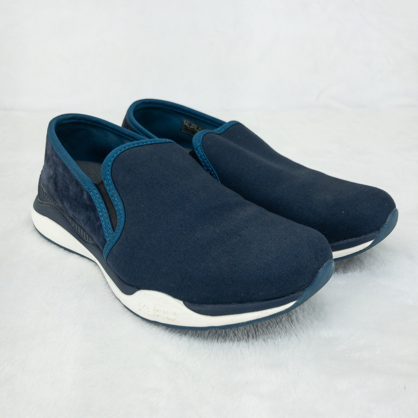 Kuru Atom Slip On Womens Size 7 Navy Blue Canvas Suede Orthotic Walking Shoes