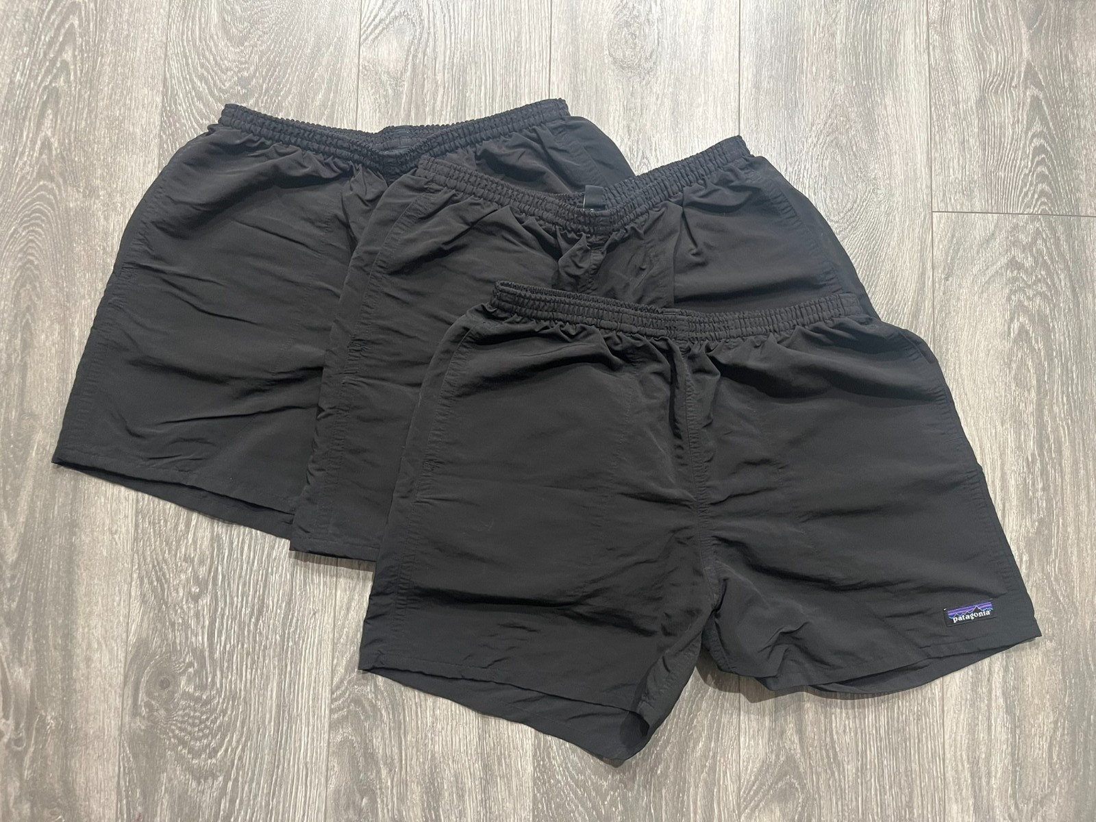 Lot of 3 Patagonia Men’s Size M Black Baggies 5-inch Shorts [Removed Liner]