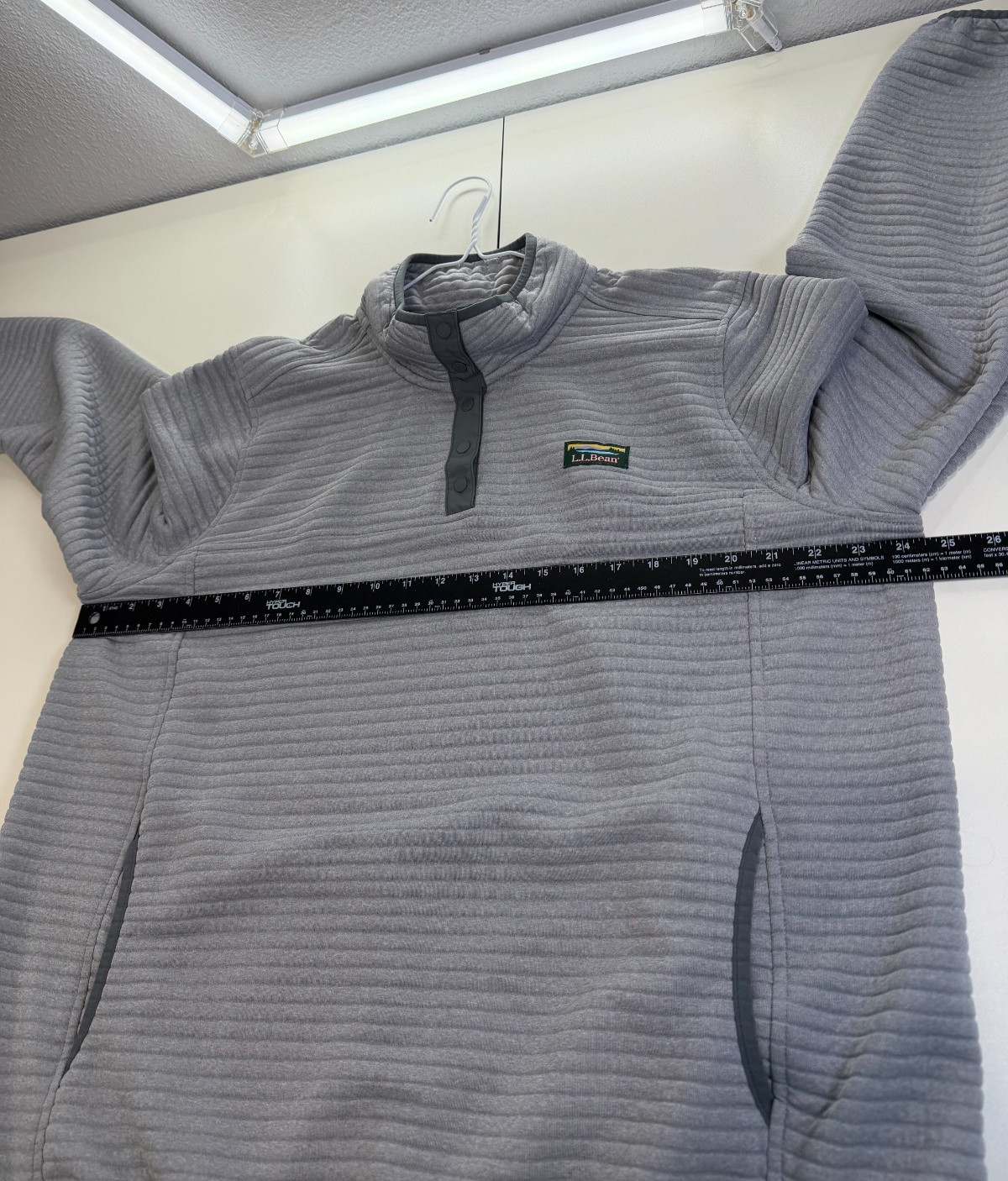 L.L.Bean Airlight Knit Pullover Womens Quarry Gray Heather 1/4 Snap Sz 2X Plus
