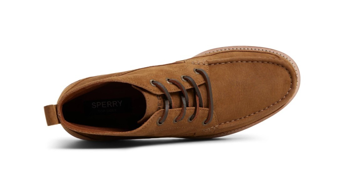 Sperry Authentic Original Mini Lug Chukka Boots Tan Leather Mid Lace Up SZ9-12