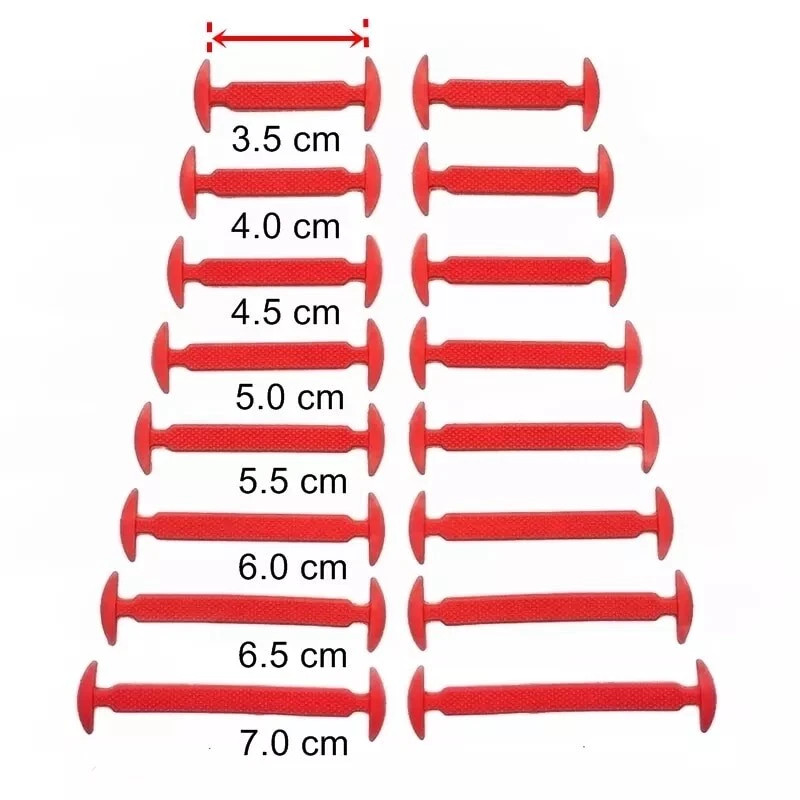 16Pcs Easy No Tie Shoelaces Elastic Flat Lazy Silicone Shoe Lace Adult