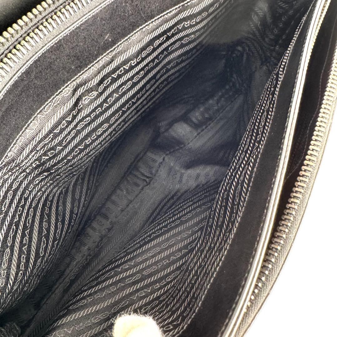 PRADA Black Leather Briefcase Business Bag Handbag Italy Office Laptop NERO
