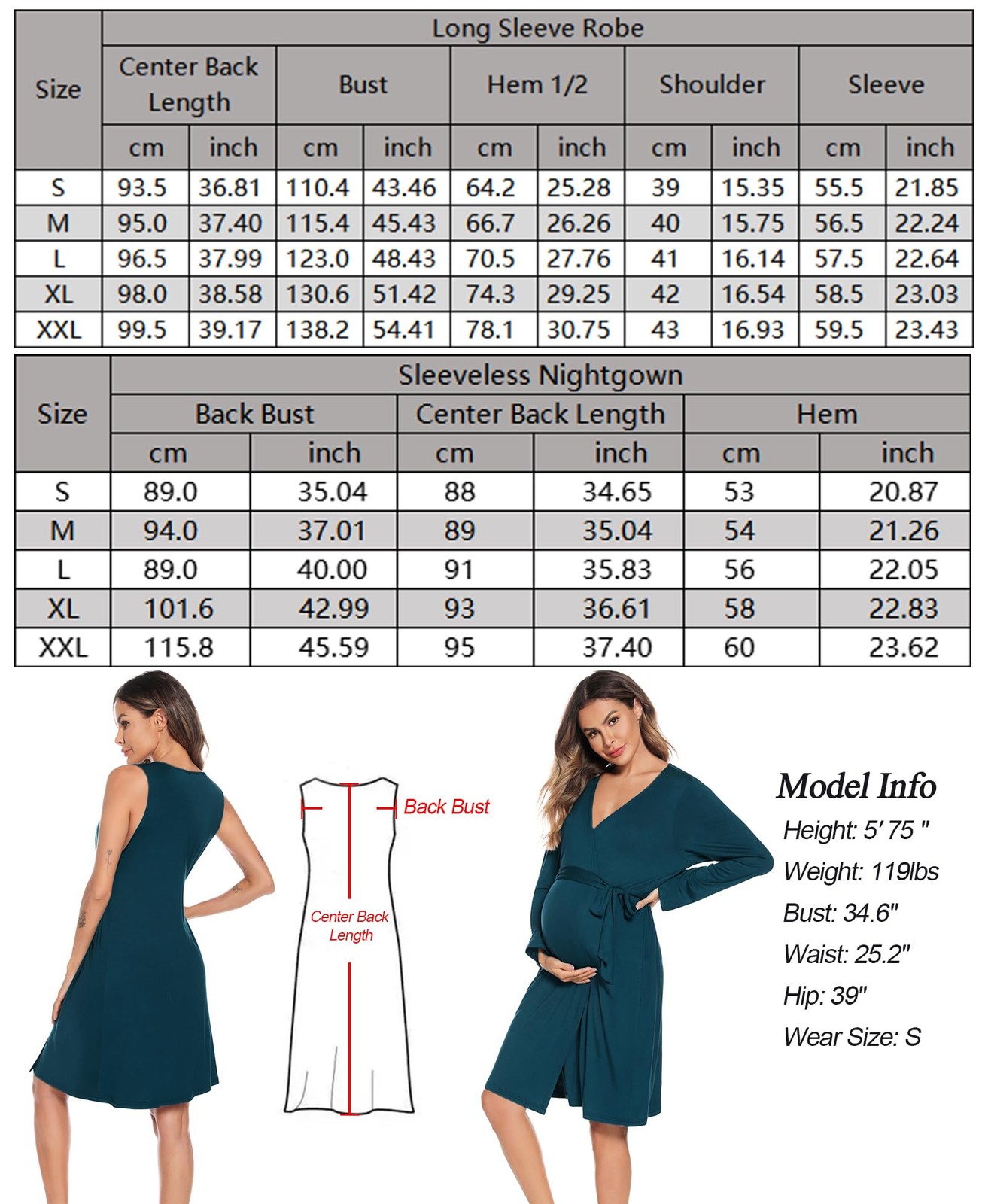 Maternity Nursing Gown and Robe Set 3 in 1 Labor Delivery Nursing Nightgown f…