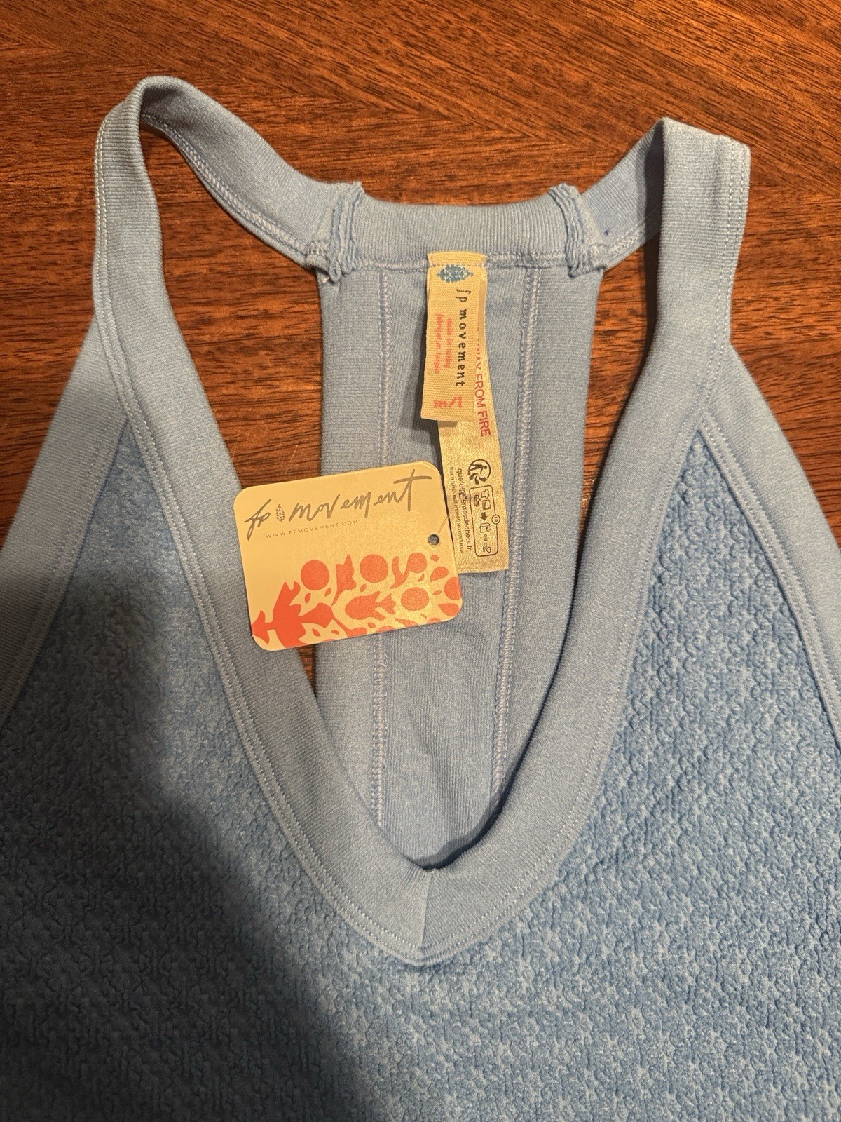 FP Movement Blue V-Neck Racerback Stretch Knit Tank Top Women’s M/L