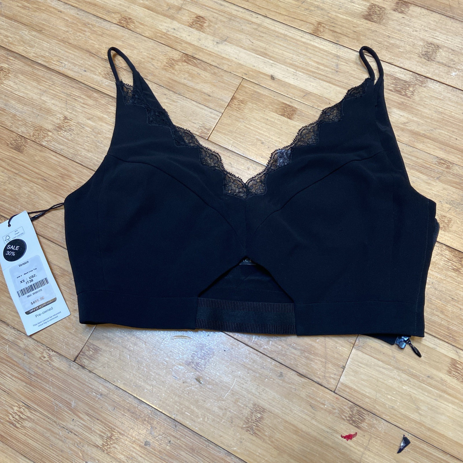 Black Gianni Versace Bra Top Size 38 Immaculate Condition