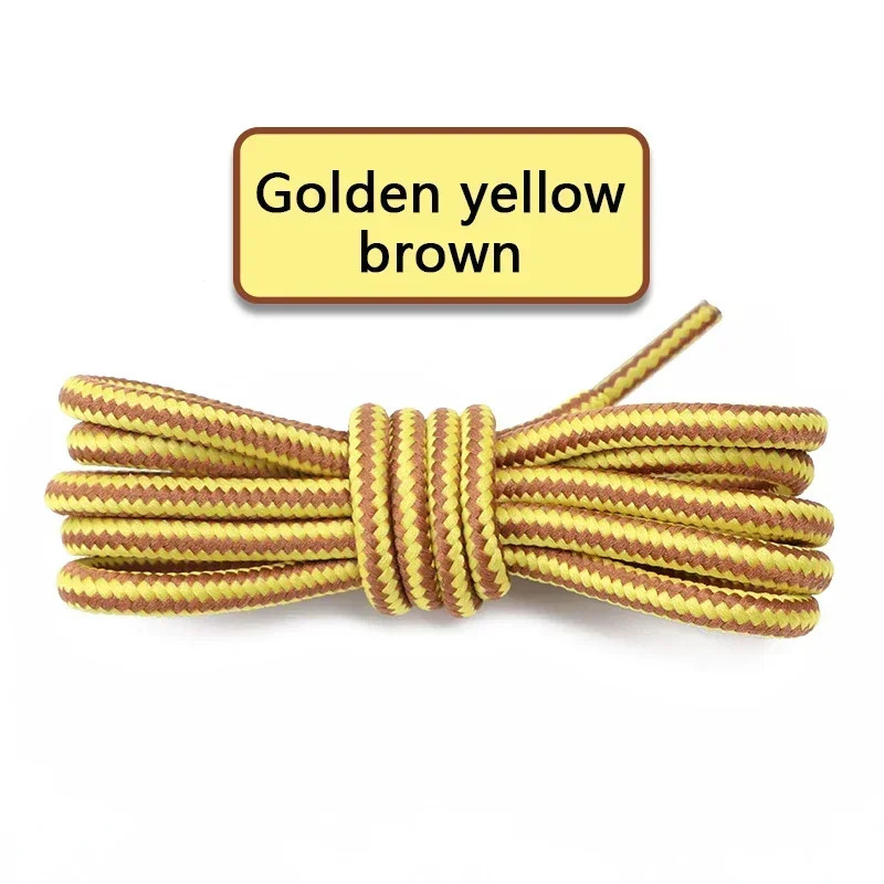 1 Pair Round Cotton Shoe Laces Striped Double Color Shoelaces Outdoor Boots and