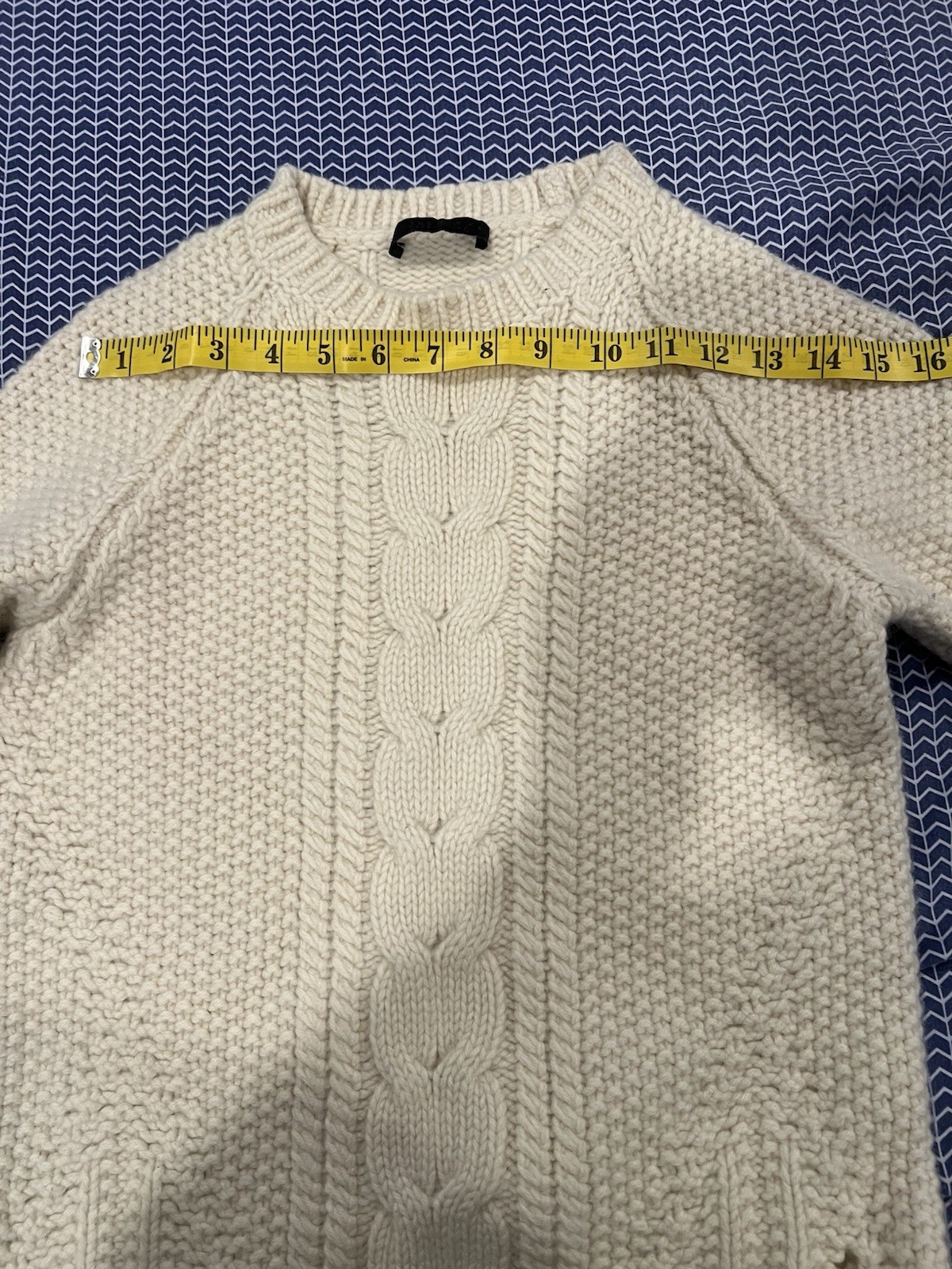 The Row Ivory Cable Knit Wool Sweater Women’s Size S READ