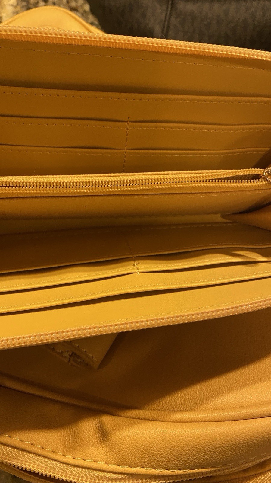 New! ECOSUSI Yellow Gold Backpack Purse & Matching Wristlet Wallet PU Leather