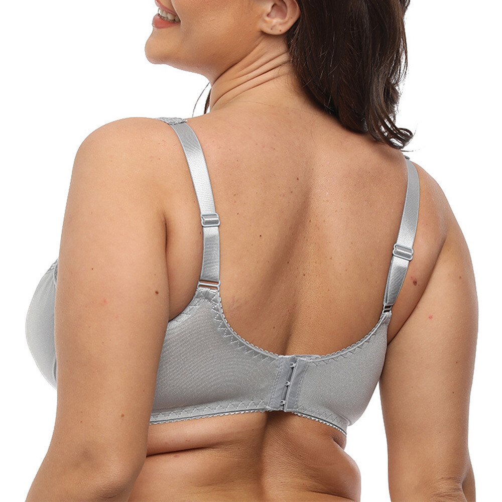32-54C-J Plus Size Bra Full Coverage Underwire Wide Strap Soft Cup Support Panel
