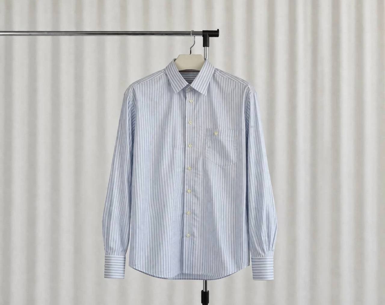 Eton Striped Dress Shirt Blue Men’s Button Up Formal Business Shirt Size:XL Lux