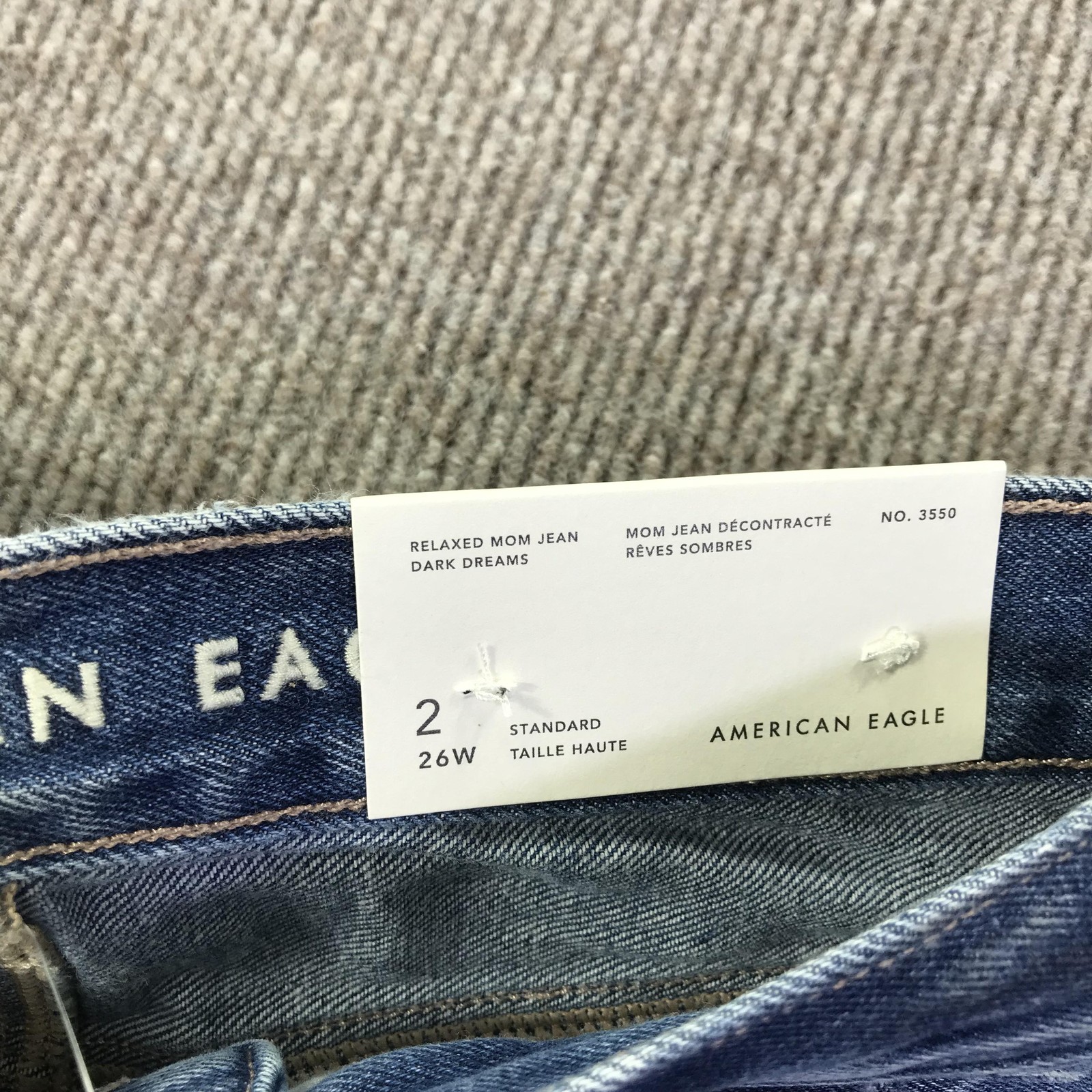 American Eagle Mom Jeans Womens 2 26W High Rise Relaxed Distressed Denim Pants
