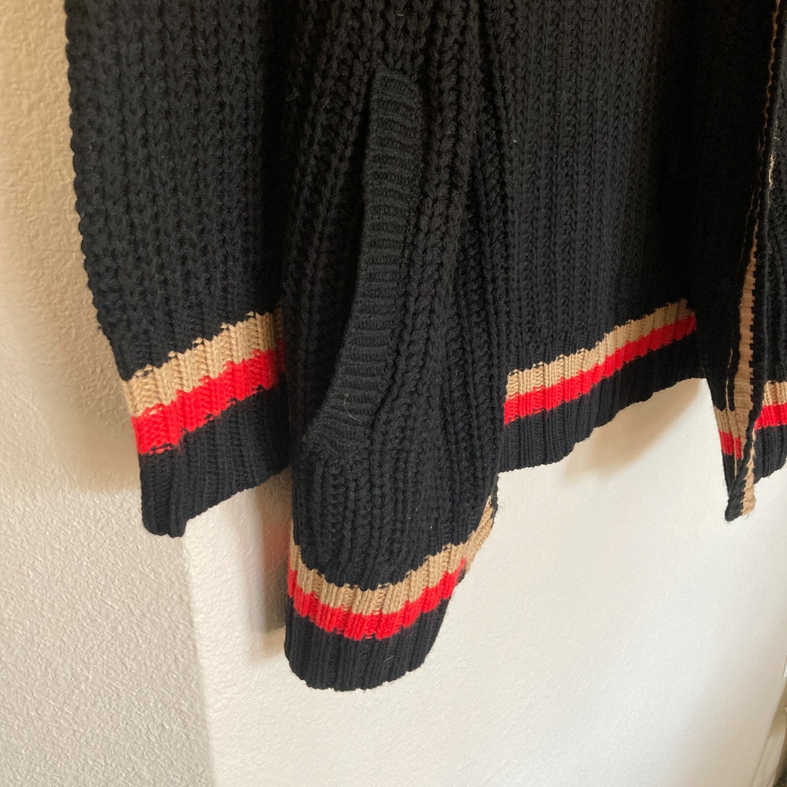 Stitches and Stripes Knit Open Front Cardigan Sweater Size Small