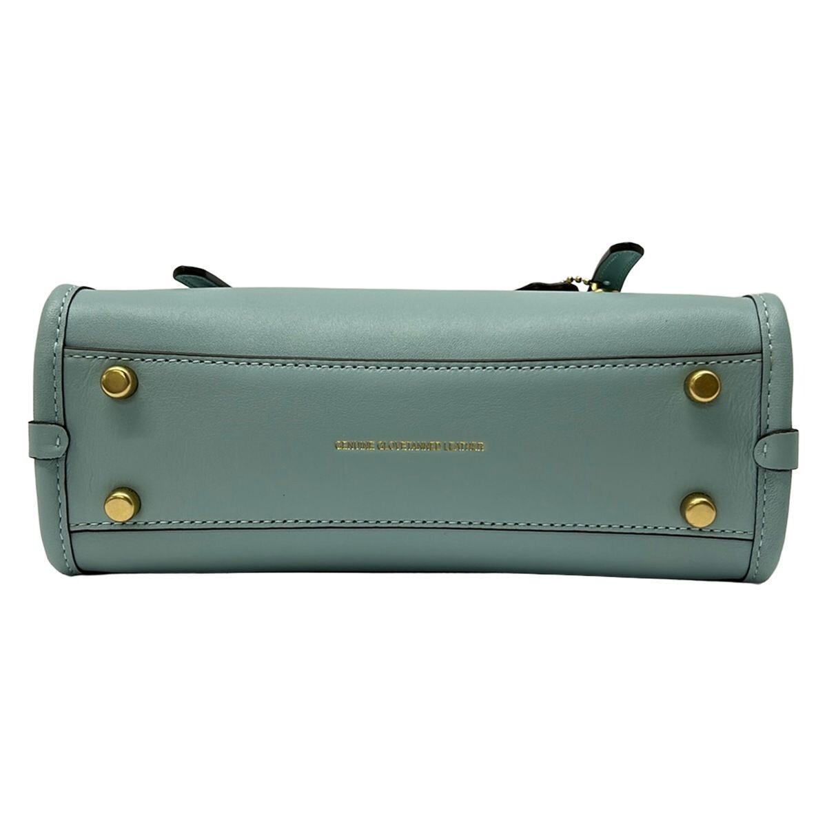 COACH Swing Zip Bag 20 Light Blue Leather Shoulder Bag Auth From Japan