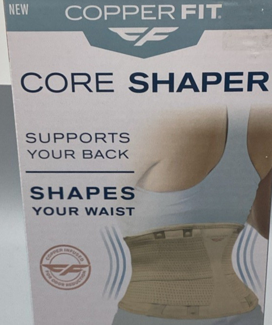 COPPER FIT CORE SHAPER SUPPORTS BACK Shapes waist S/M 26″-34″ Copper Infused New