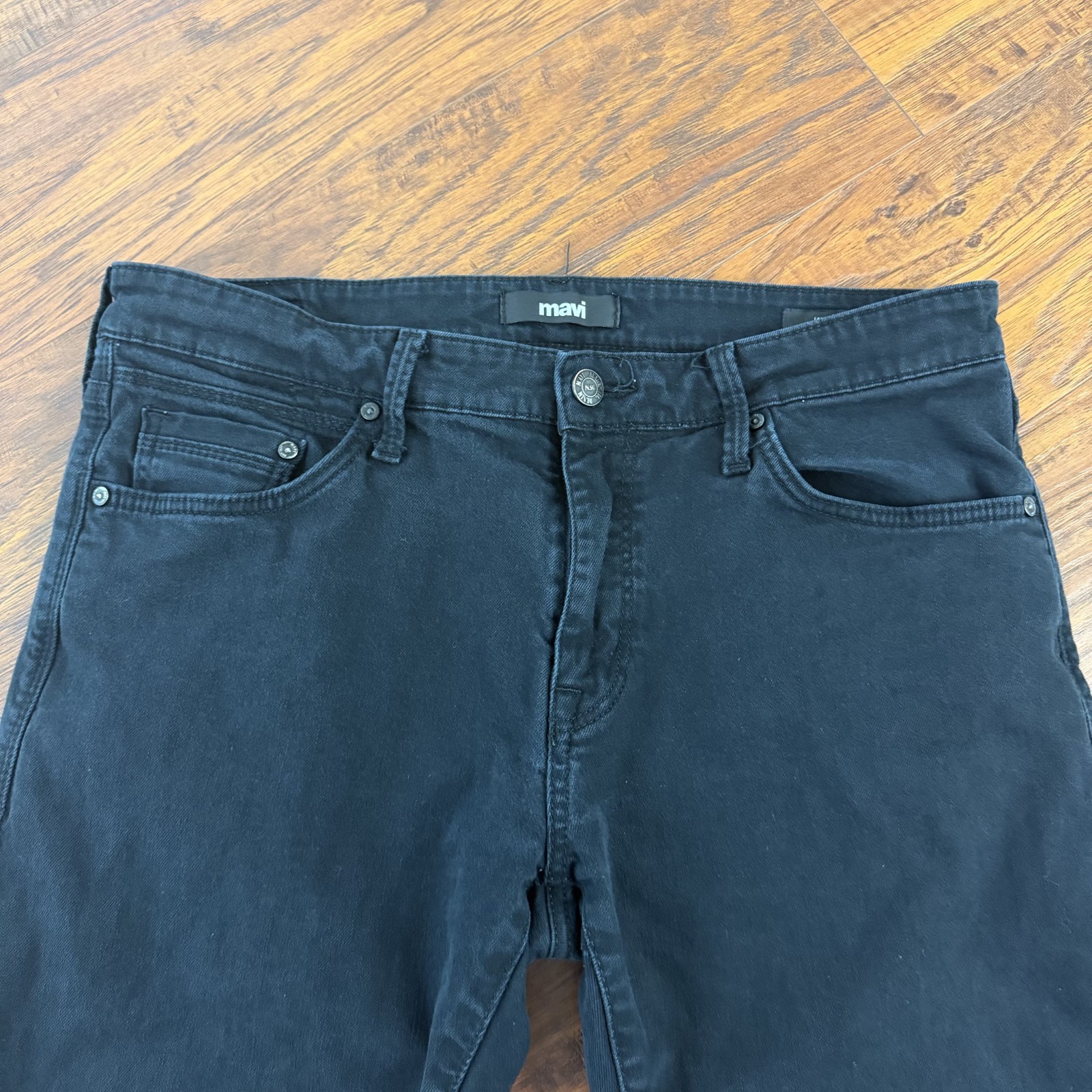 Mavi Jeans Mens 34 Black Straight Leg Slim Fit Stretch Denim Mid Rise Jake