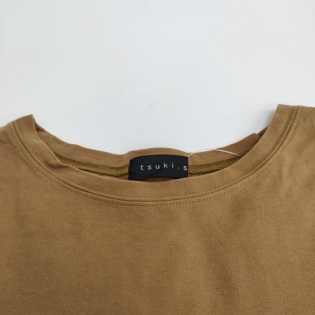 TSUKI.S Tightly woven jersey half-sleeve T-shirt Short-sleeved Brown 4-0704S♪