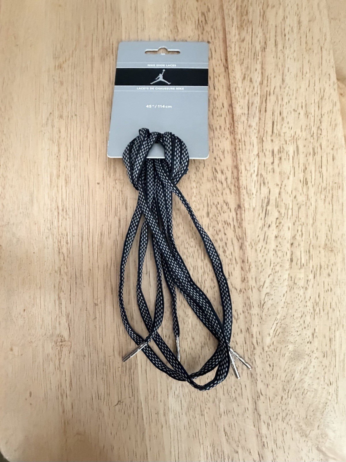 NIKE Michel Jordan JUMPMAN Shoe Laces 45”/ 114cm Authentic New 2005 BLK & WH BW