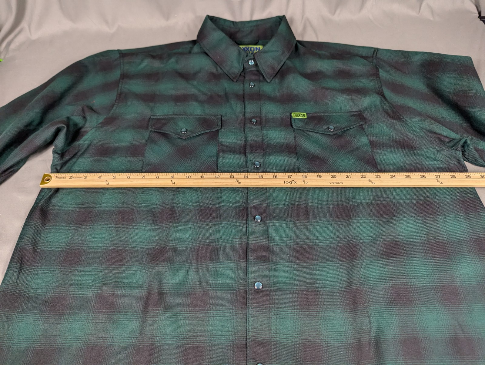 Dixxon Absinthe Flannel Shirt Mens XXXXL Green Long Sleeve Pearl Snap