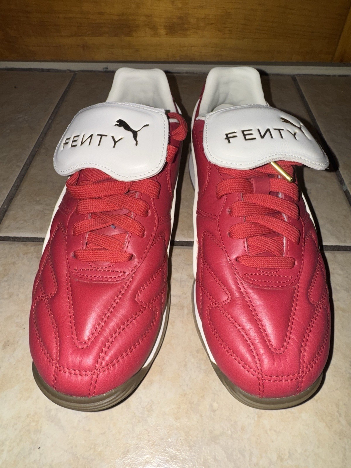 PUMA Fenty x Avanti VL Rihanna Club Red Leather Sneaker Womens Size 7 No Box