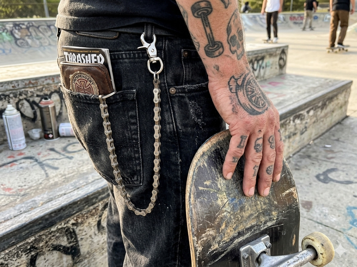 Handcrafted Upcycled Bike Chain Wallet Chain | Biker Punk Y2K Alt | 7 Colors
