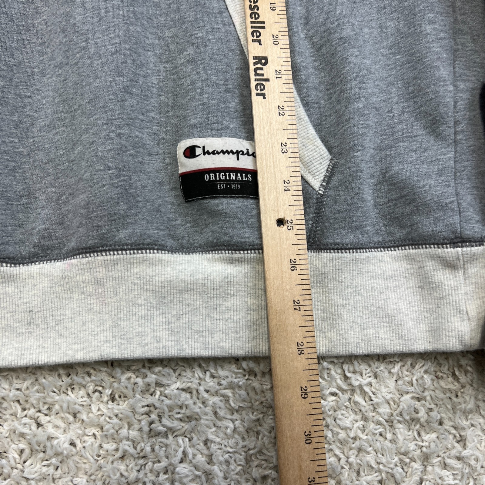 Champion Hoodie Sweatshirt Mens Large Gray GOATS Graphic Pocket Casual Leisure
