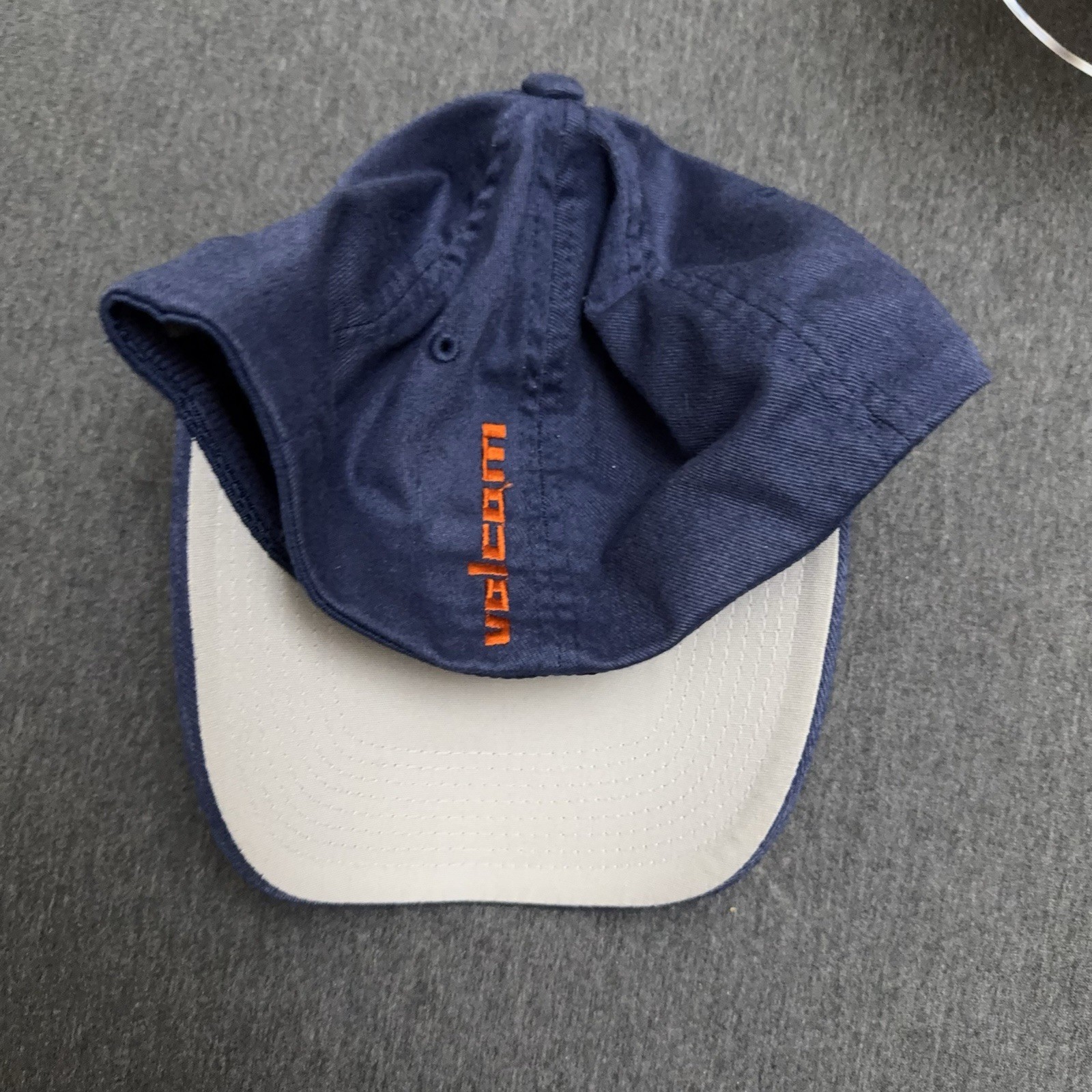 Volcom Hat S/M Blue Flexfit Yupoong Fitted Plain Logo Outdoor Beach