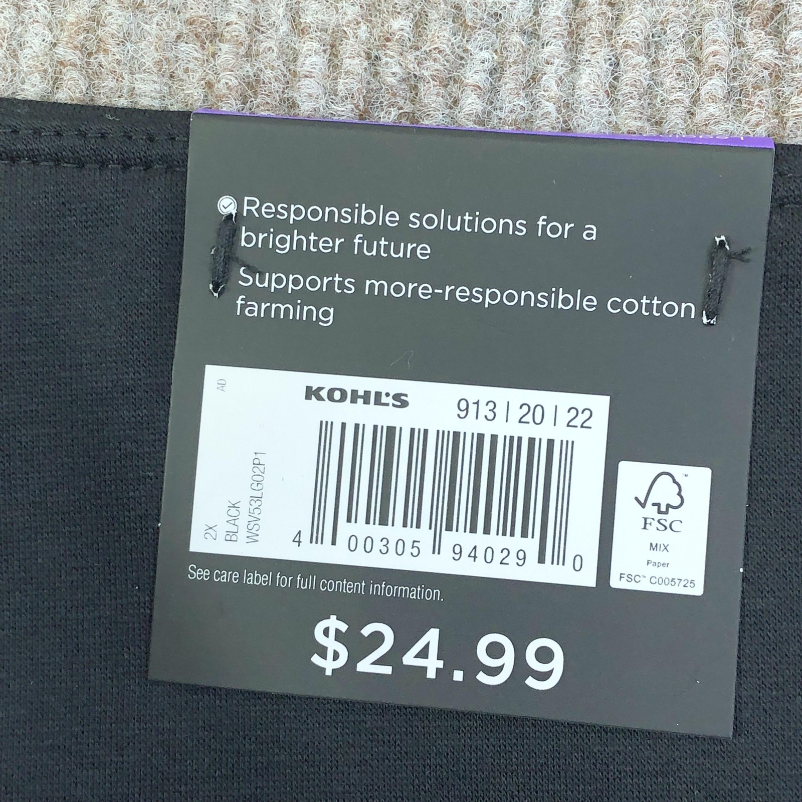 Simply Vera Vera Wang Leggings Womens 2X Black High Rise Stretch Knit Ankle