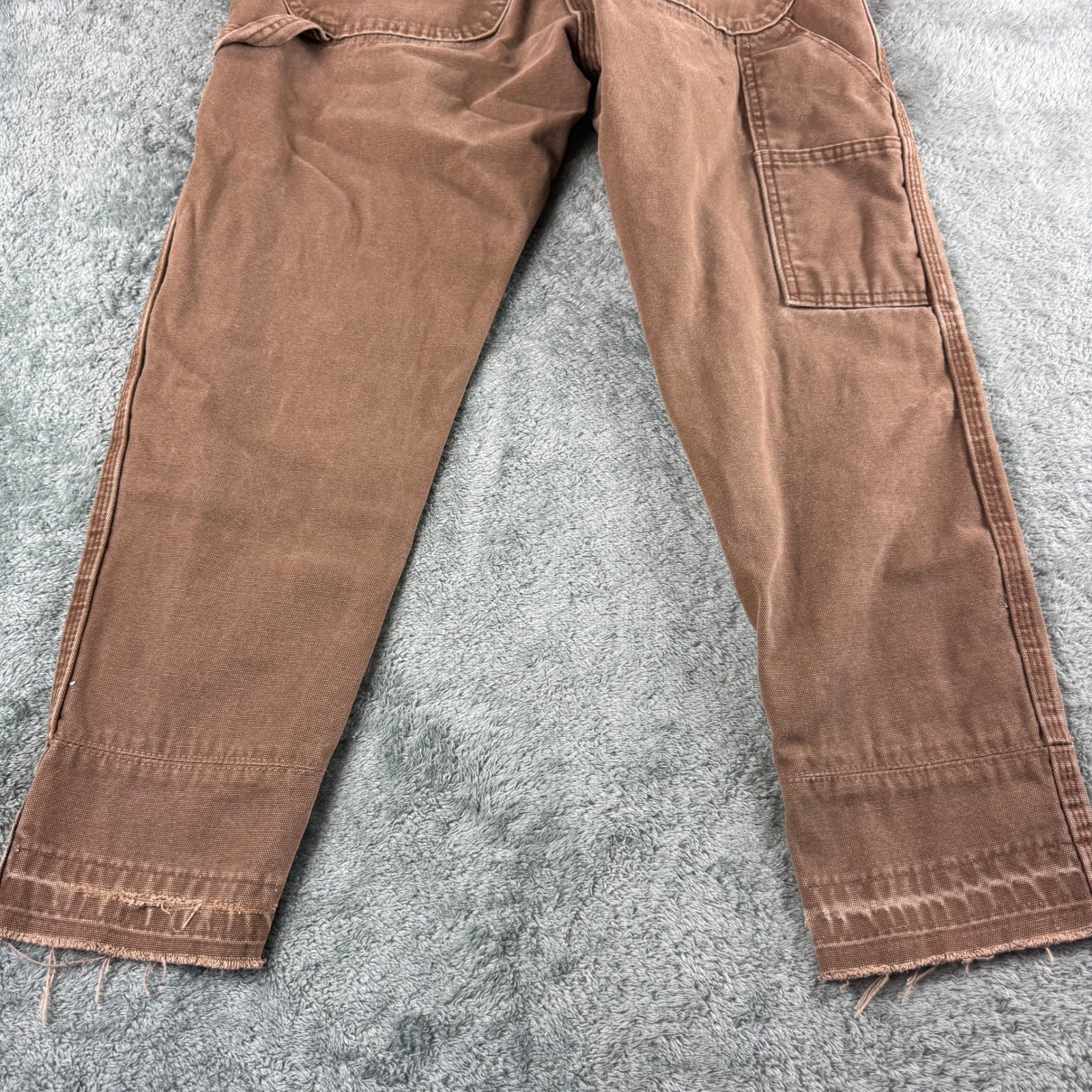 United Tokyo Brown Canvas Work Pants Made in Japan Distressed Raw Hem Size 1