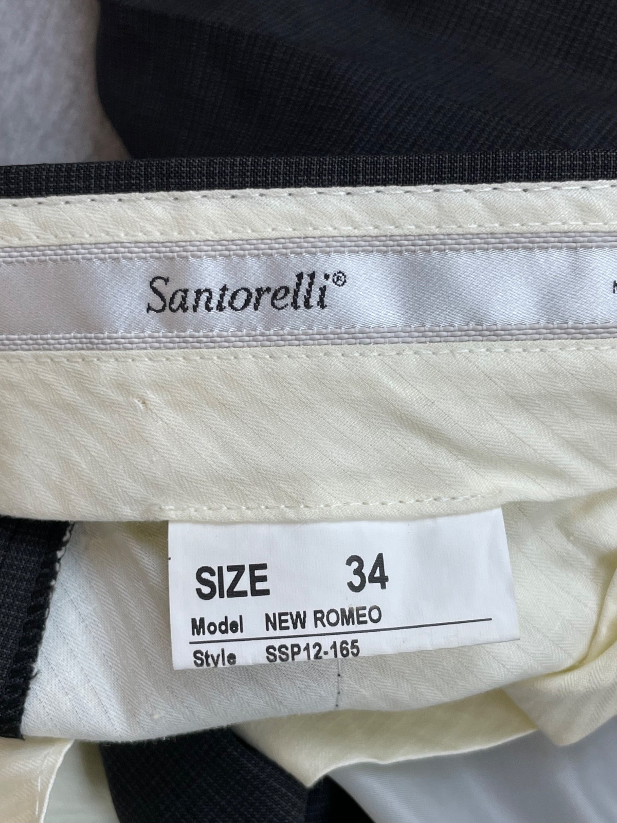 Santorelli Pants Mens 34 x 36 Micro Check Wool Blend Stretch Dress Made In Italy