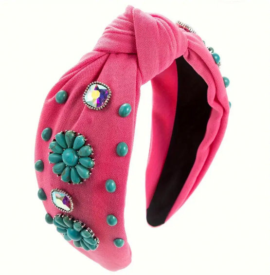 Western Squash Blossom Knotted Headband (2 Color Choices)