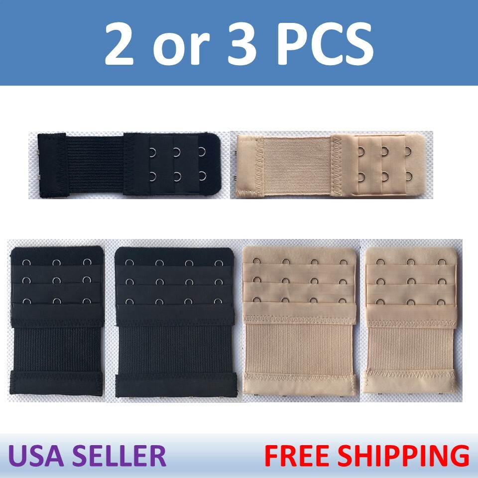 2/3/4 Hook Ladies ELASTIC Bra Extender Strap Extension Underwear Strap Belt
