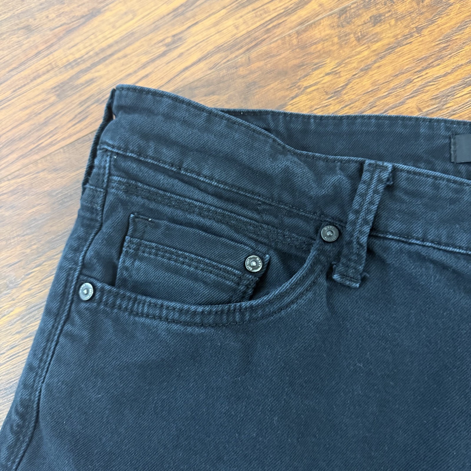 Mavi Jeans Mens 34 Black Straight Leg Slim Fit Stretch Denim Mid Rise Jake