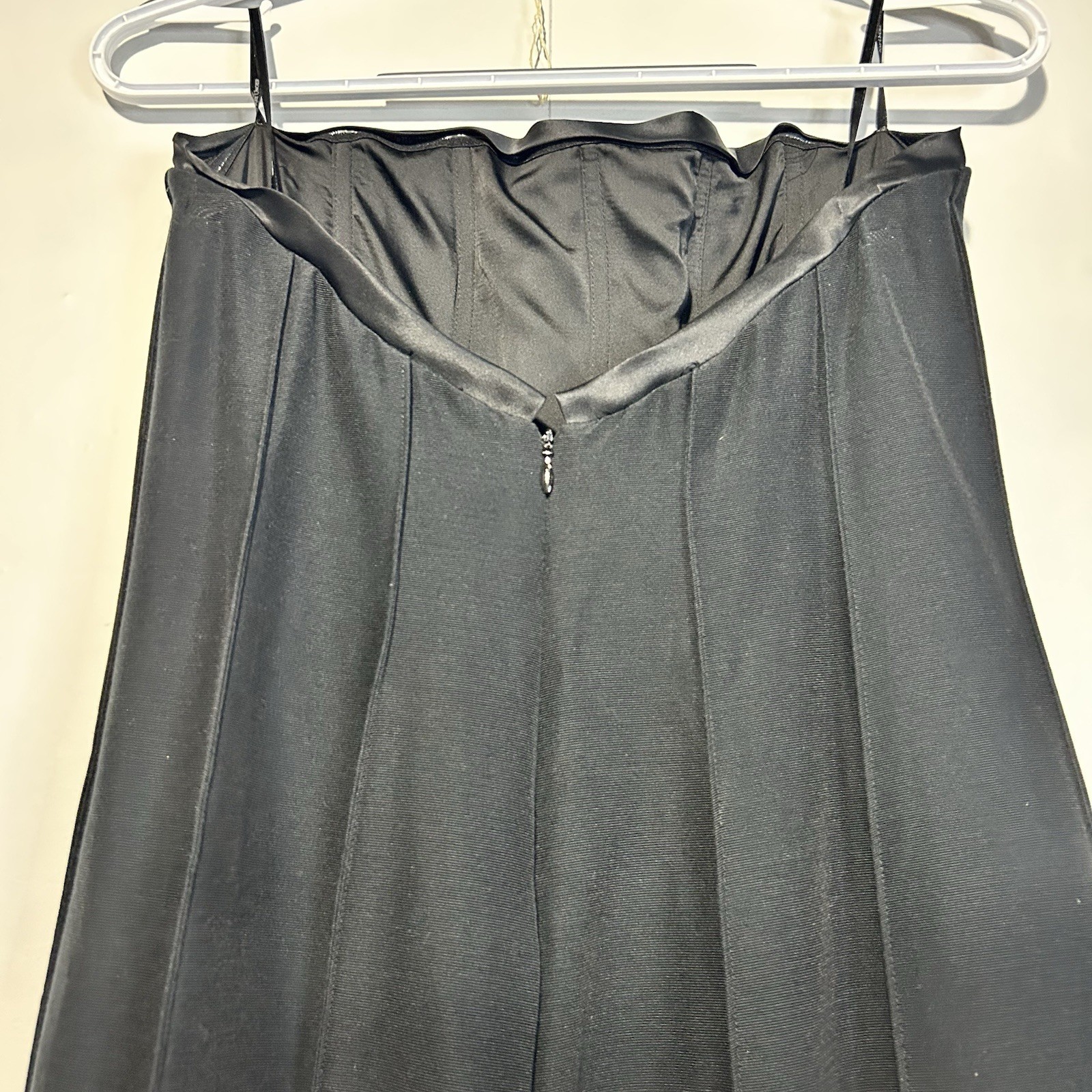 Kay Unger Black Strapless Maxi Dress Size 6 Formal Evening Gown Silk Blend
