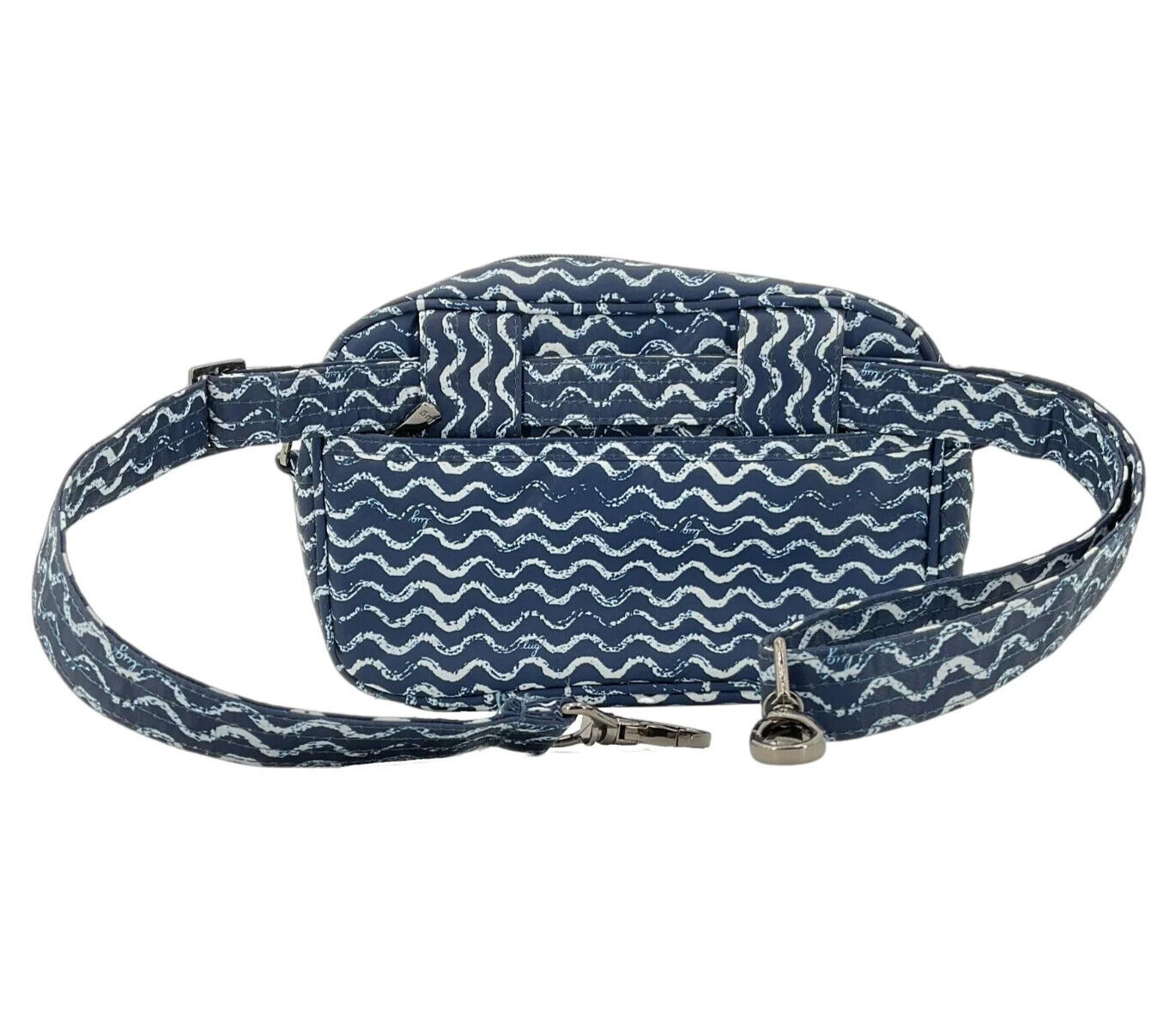 Lug Carousel Convertible Crossbody Navy White Waves Classic Purse *Small Tear*