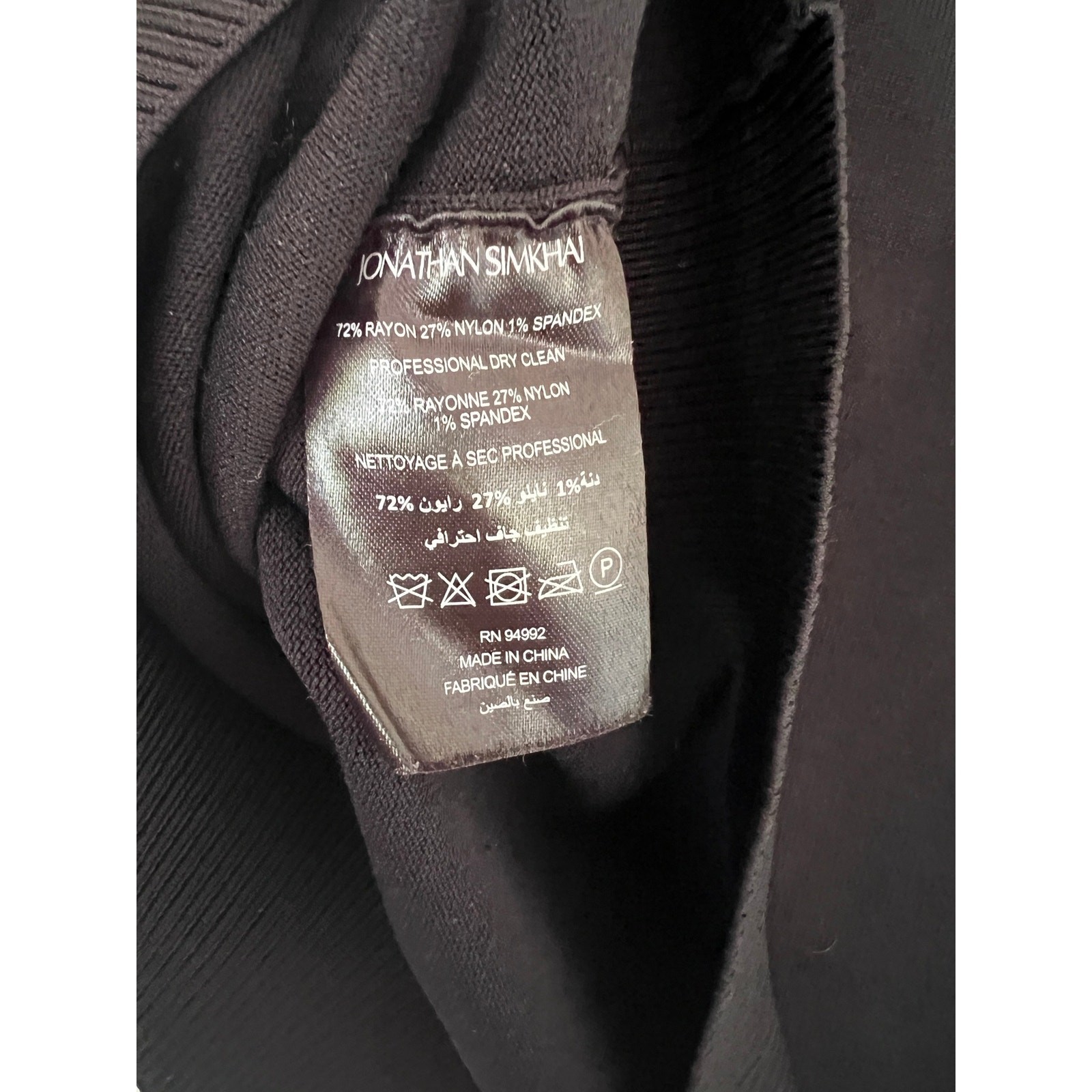 Jonathan Simkhai Black Gold Button Cutout Sleeve Knit Sweater Top L
