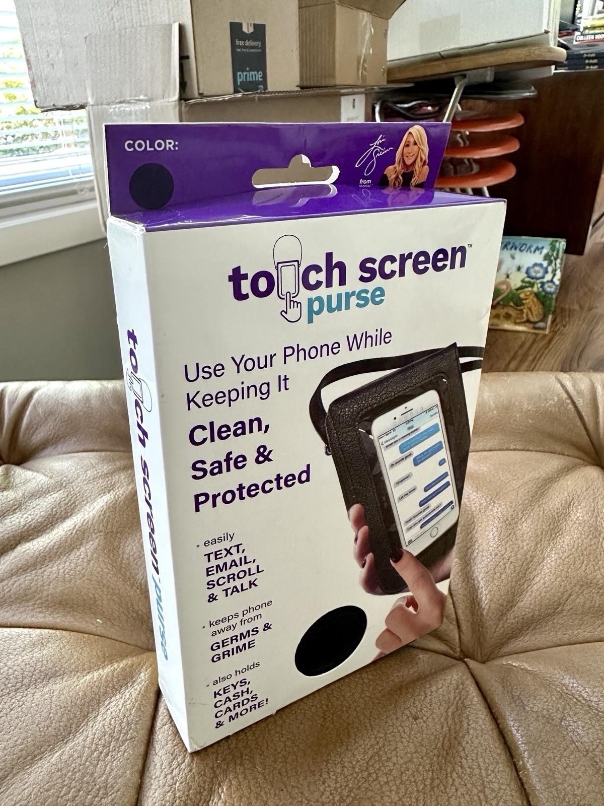 Touchscreen Purse Fits Phones up to 6.75” Tall & 4” Wide. Black – NEW