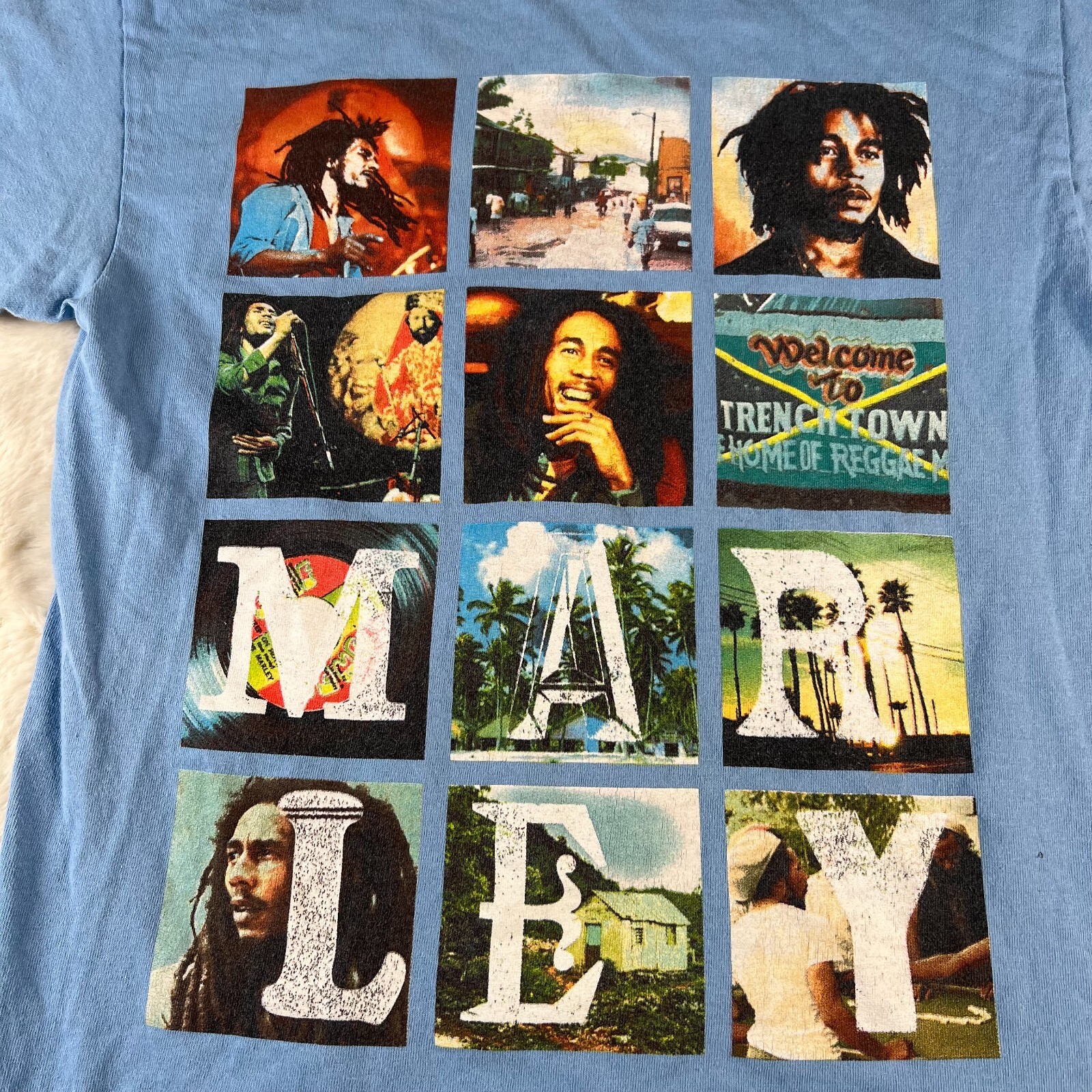Bob Marley Reggae Zion Rootswear Mens Small Blue / Multicolor T-Shirt