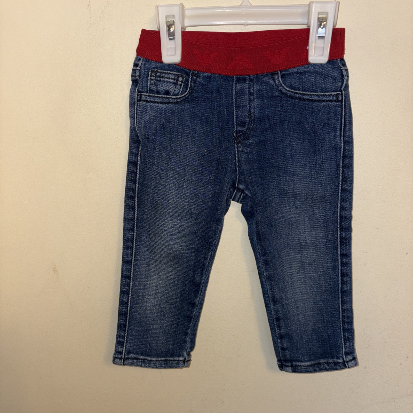 Emporio Armani Baby Boy 18 Months 82 cm Blue Denim Jeans With Logo
