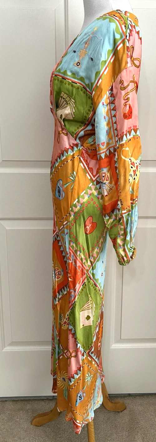 NWT Never Fully Dressed size 6 orange pink long sleeve fit & flare Dress $210