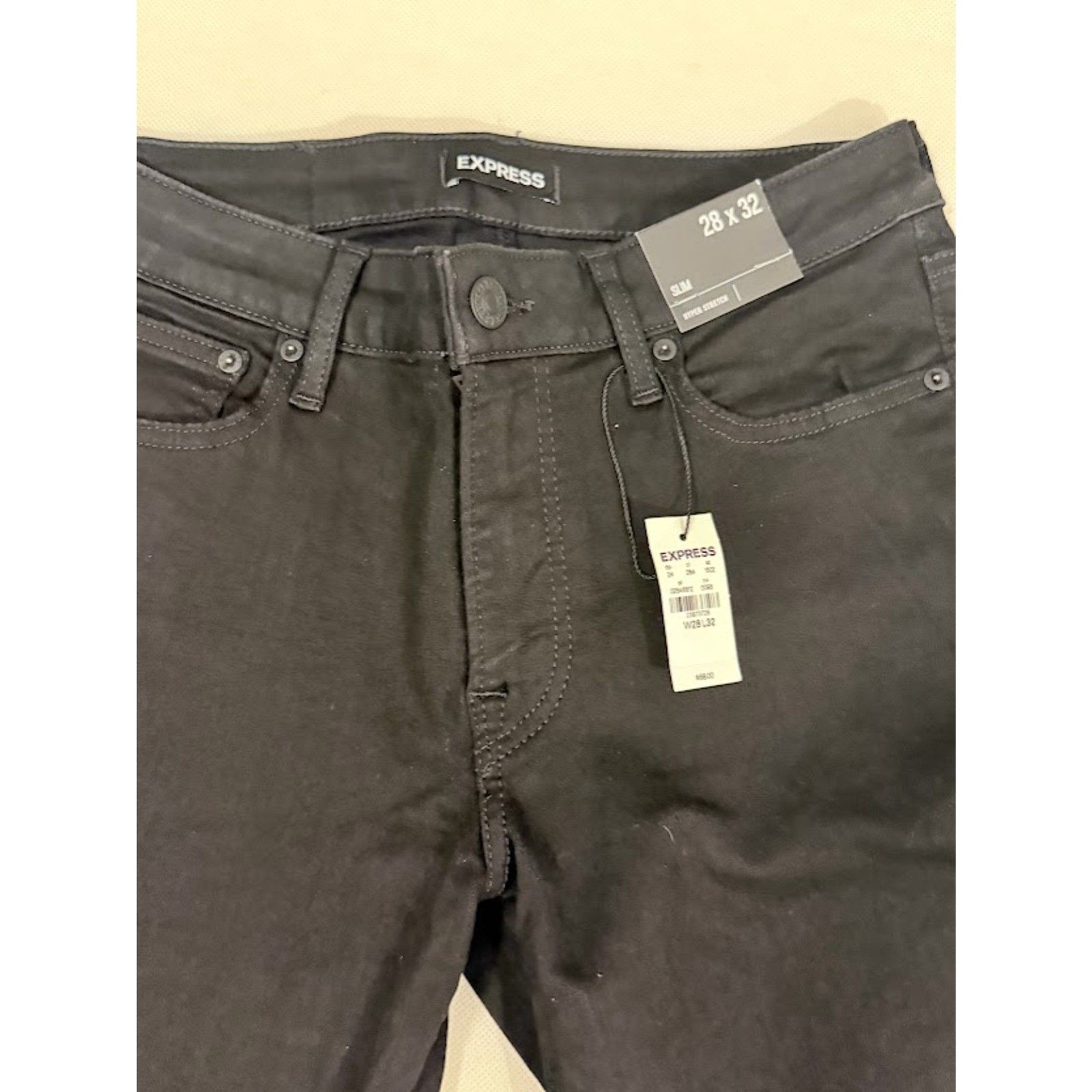 Men’s Express Black Slim Jeans 28×32 NWT