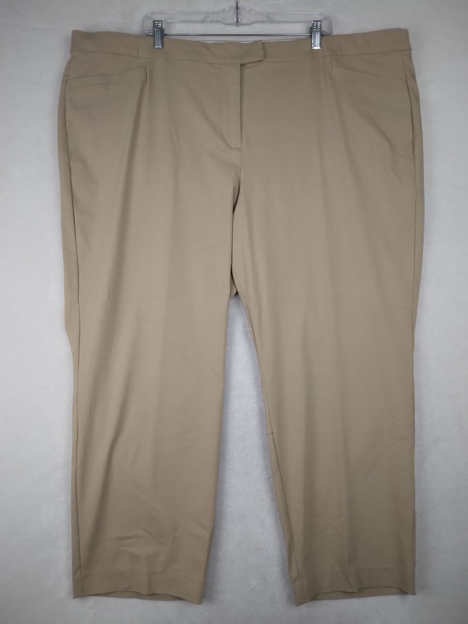 Lane Bryant Women Size 28 50×28 Beige Dress Pants Rayon Blend