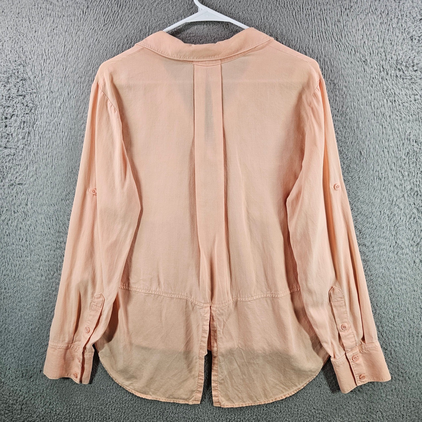 Bella Dahl Peach Tencel Lyocell Split Back Button Down Shirt Size M