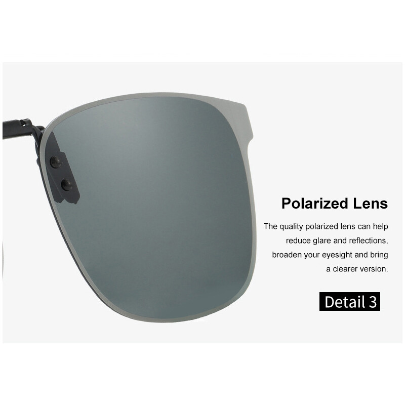 Polarized Clip on Sunglasses Over Prescription Glasses Lightweight Rimless Clips