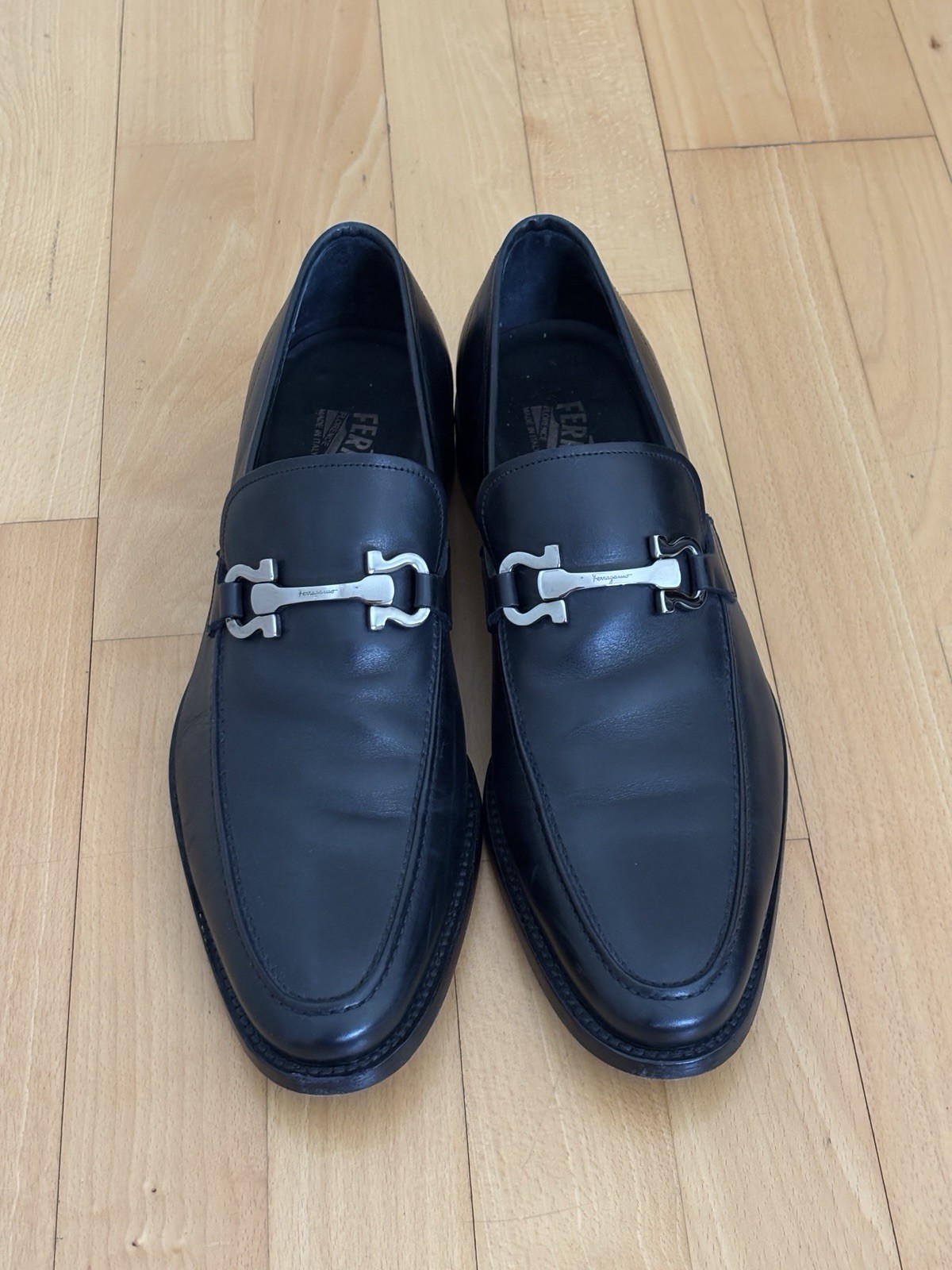 Salvatore Ferragamo Gancini Bit Loafers Mens Shoes Sz 12 D Blk Leather w/ tree