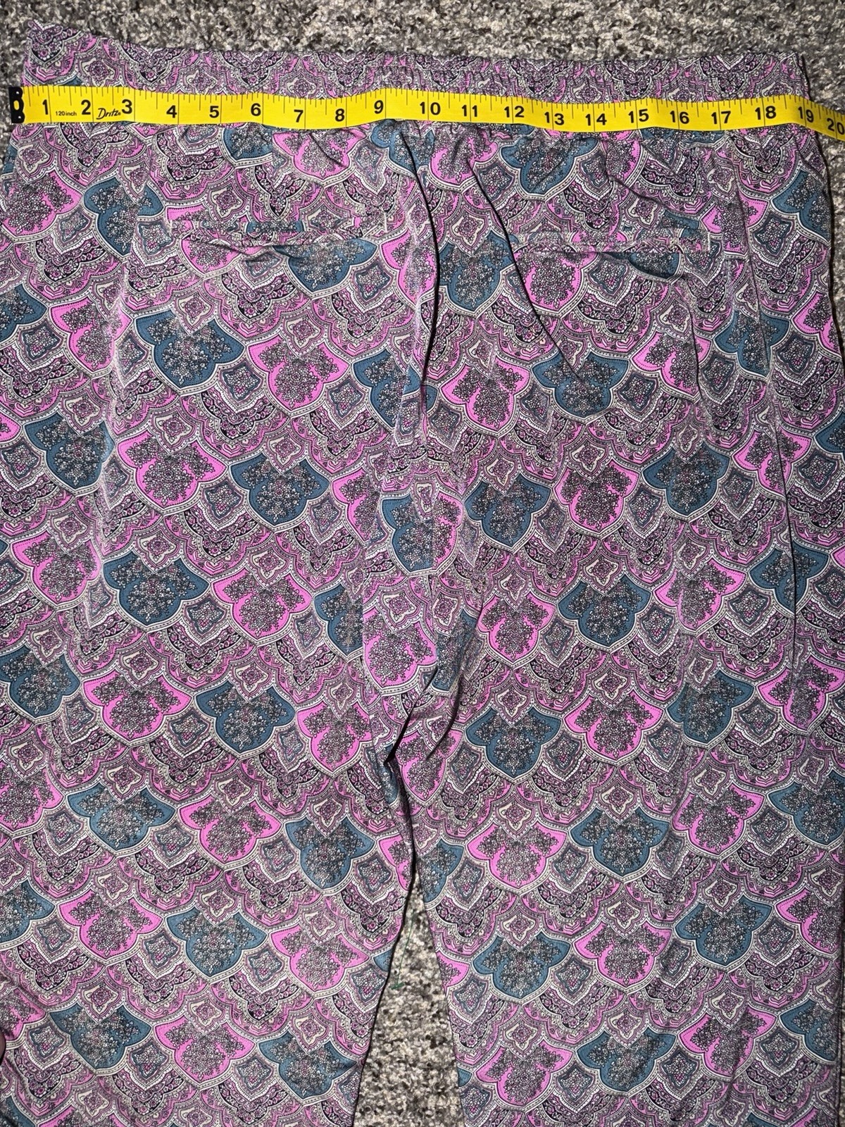 The Limited Womens Size 16 Ankle Pants Pink Teal Medallion Paisley Print Career